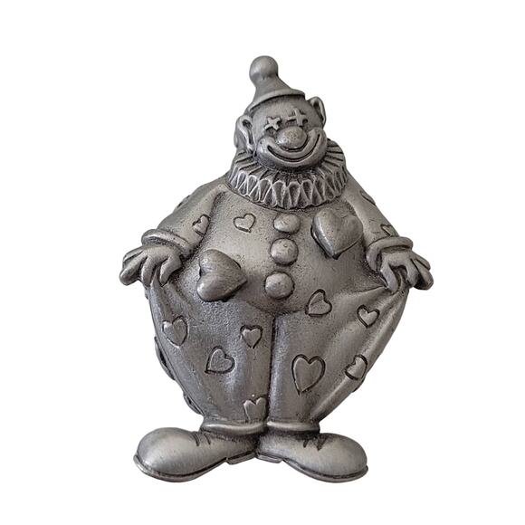 Vintage Pewter Clown Mini Jewelry Box with Necklace and Earrings Collectible #44 - Picture 1 of 15